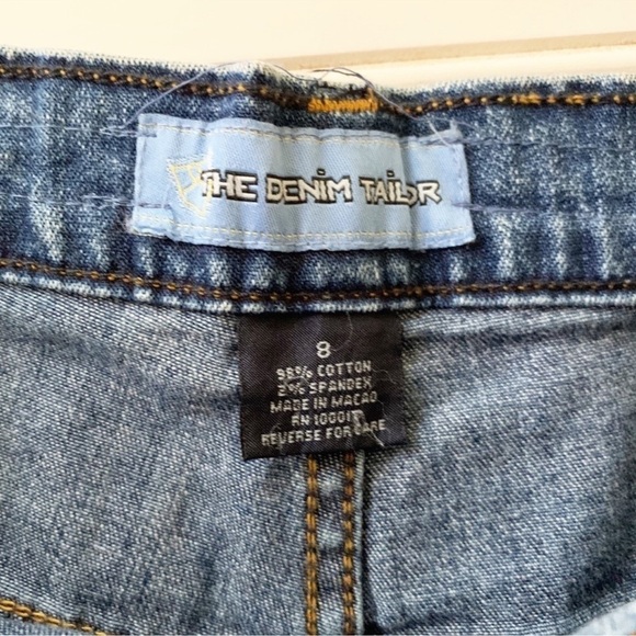 Classic Blue Straight Leg Jeans with Floral Embroidery - Picture 5 of 12